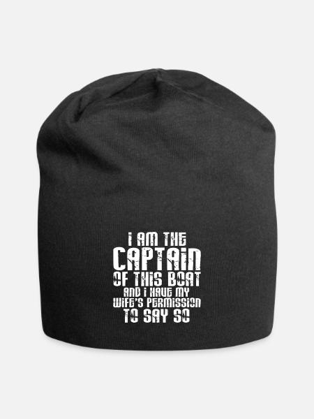 Captain At The Captain Of This Boat Gift - Jersey Beanie - black