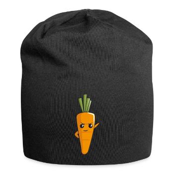 Freche Karotte - Jersey-Beanie - Schwarz - Vorne