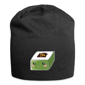 Sushis carrés - Bonnet en jersey - noir - Devant