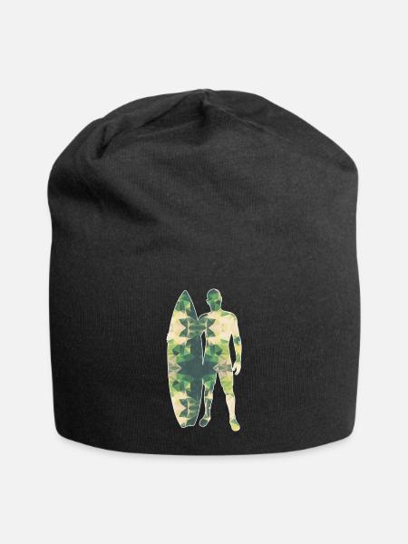 Polygon Surfer green - Jersey Beanie - black
