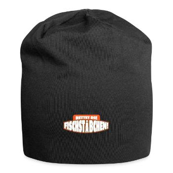 Angeln Fischen Fangen Angler Fischer Anglershirt - Jersey-Beanie - Schwarz - Vorne