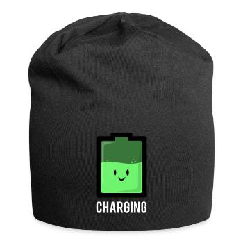 Batterie de recharge batterie verte mignonne Cartoon - Bonnet en jersey - noir - Devant