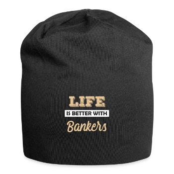 Banker Bankier Bankkaufmann Bank Geschenkidee - Jersey-Beanie - Schwarz - Vorne