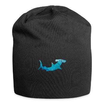 Hai Geschenk Hammerhai Fisch Meer Sohn Zoo Kontur - Jersey-Beanie - Schwarz - Vorne