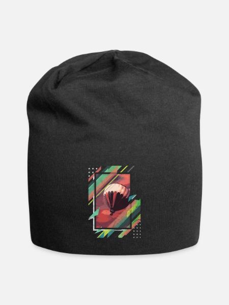 Plakat abstrakt Geschenk Heißluftballon Ballon - Jersey-Beanie - Schwarz