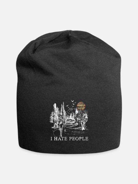 I Hate People - I hate people gift nature - Jersey Beanie - black