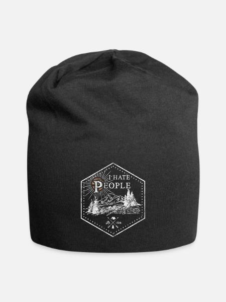 I Hate People - I hate people gift nature - Jersey Beanie - black
