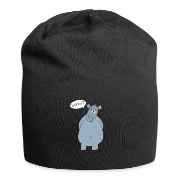 Freunde Hippo Flusspferd Nilpferd Geschenk - Jersey-Beanie - Schwarz - Vorne