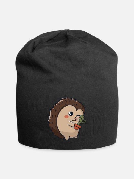 Hérisson épineux - Bonnet en jersey - noir