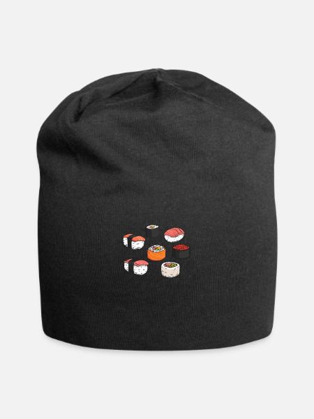 Sushi Asian Food Fast Food Foodie Chopsticks - Jersey Beanie - black
