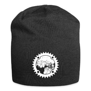 Biker en pignon (fond foncé) - Bonnet en jersey - charbon - Devant