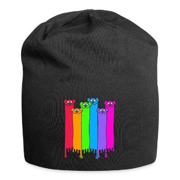 LGBT rainbow dogs - Jersey Beanie - black - Front