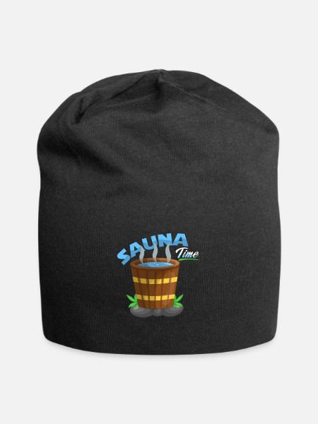 Sauna Gesundheit - Jersey-Beanie - Schwarz