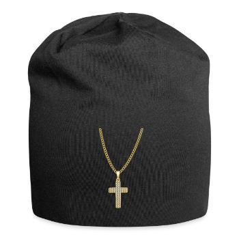 Necklace Jesus Christ Cross Gift - Jersey Beanie - black - Front