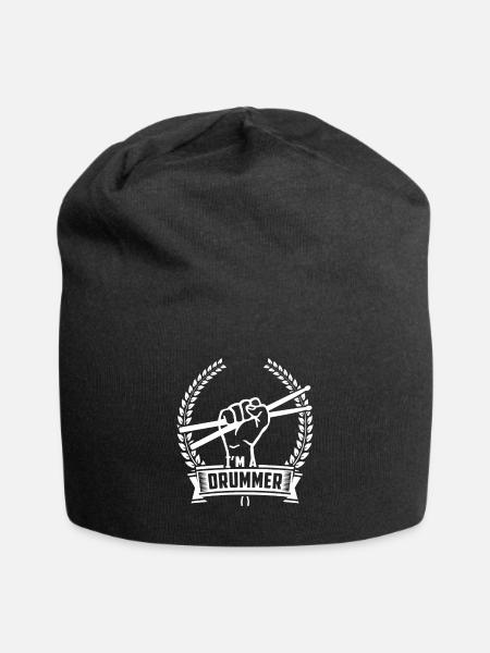 Gift drummer drummer drummer - Jersey Beanie - black