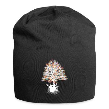 Geschenk Schlagzeuger Drummer Schlagzeugspieler - Jersey-Beanie - Schwarz - Vorne