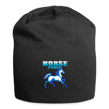 Pferd - Jersey-Beanie - Schwarz - Vorne