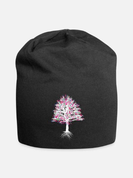 Baum mit Noten Geschenk Natur Musiker Shirt Musik - Jersey-Beanie - Schwarz
