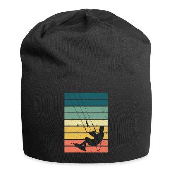 Kitesurf - kiteboard kite surf surfeur cadeau - Bonnet en jersey - noir - Devant