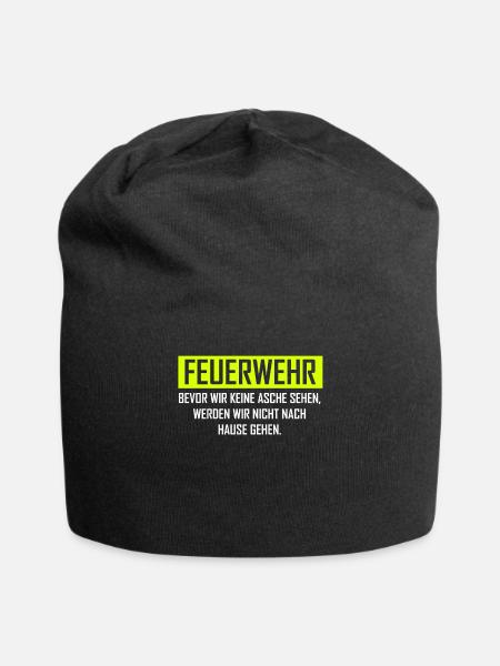 Freiwillige Feuerwehr Asche Geschenkidee - Jersey-Beanie - Schwarz