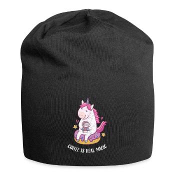 Coffee Is Real Magic - Coffee Unicorn Gift - Jersey Beanie - black - Front