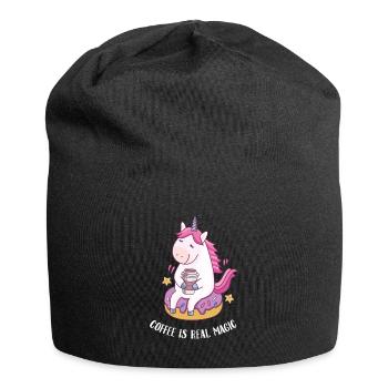 Coffee Is Real Magic - Coffee Unicorn Gift - Jersey Beanie - black - Front
