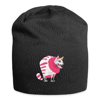 Halloween cat kitten gift scary horror - Jersey Beanie - black - Front