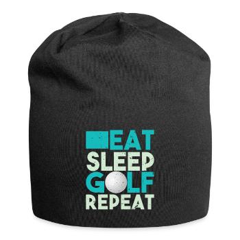 Funny Design Eat Sleep Golf Repeat Tshirt - Jersey Beanie - black - Front