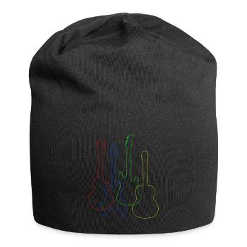Colored Guitars Electric Acoustic Classical T Shir - Jersey Beanie - black - Front
