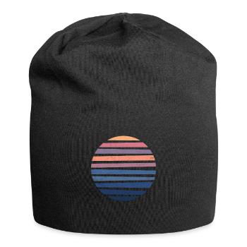 Sunset gift art circle sunrise - Jersey Beanie - black - Front