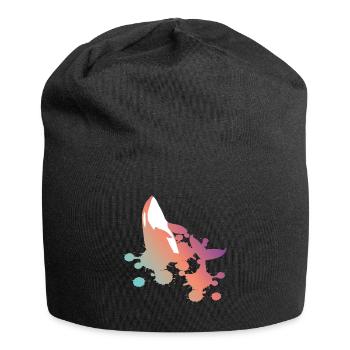 Orca whale pastel gradient gift - Jersey Beanie - black - Front