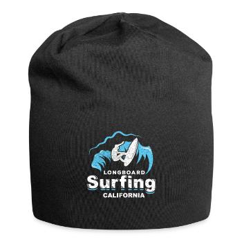 Longboard, surf, californie, planche surf, soleil, vague - Bonnet en jersey - noir - Devant