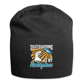 Skateboarding Relegion Skater Praying Ramp Gift - Jersey Beanie - black - Front