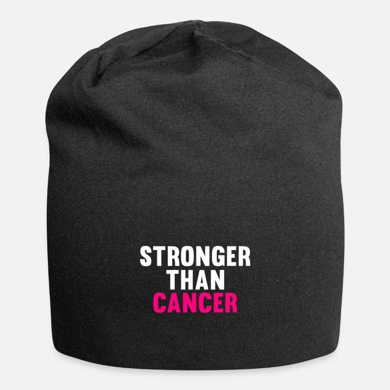 Stronger than cancer! - Gift - Jersey Beanie - black