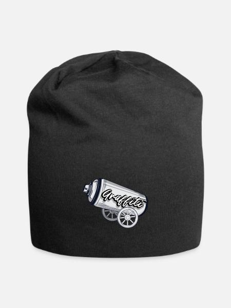 Graffiti Spraydose - Jersey-Beanie - Schwarz