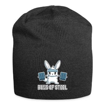 Bun Of Steel, bunny - Jersey Beanie - charcoal grey - Front