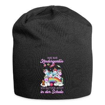 1. Klasse Einschulung Schulanfang Einhorn Geschenk - Jersey-Beanie - Schwarz - Vorne