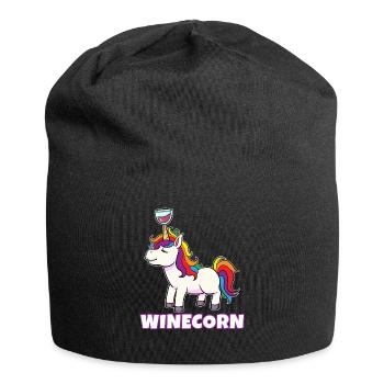 Unicorn Winecorn Unicorn Wine Drink Alcohol Colorful - Jersey Beanie - black - Front