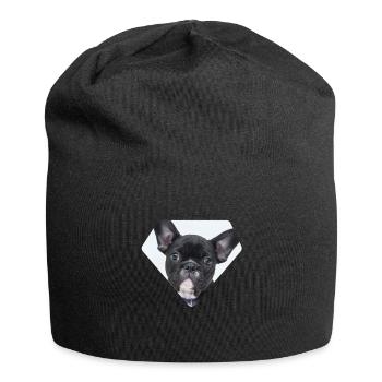 French Bulldog - Frenchie - Jersey Beanie - black - Front