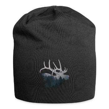 Moose Scandinavia Cadeau Chasseur Deer Antler - Bonnet en jersey - noir - Devant