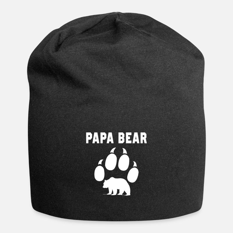 Papa Bär - Jersey-Beanie - Schwarz