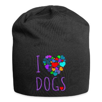 I LOVE DOGS VINTAGE - Jersey-Beanie - Schwarz - Vorne