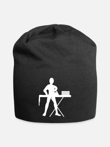 Iron iron pletteisen man laundry - Jersey Beanie - black