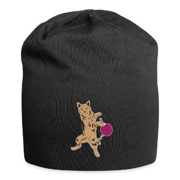 Chat de tennis de table - Bonnet en jersey - noir - Devant