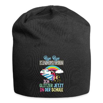 Einhorn 1. Klasse Einschulung Schulanfang Geschenk - Jersey-Beanie - Schwarz - Vorne