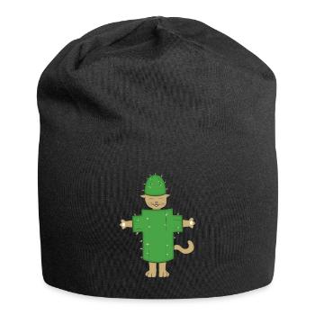 Cat cactus halloween - Jersey Beanie - black - Front