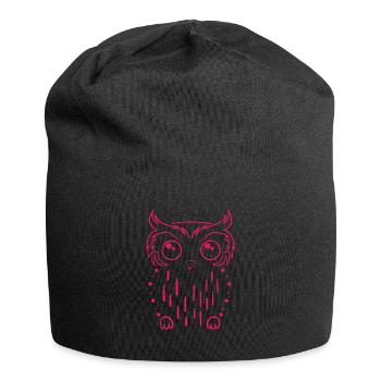 Eule - Jersey-Beanie - Schwarz - Vorne