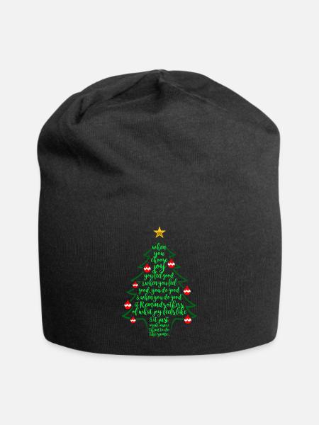 Weihnachtsbaum Gedicht - Weihnachten Familie - Jersey-Beanie - Schwarz