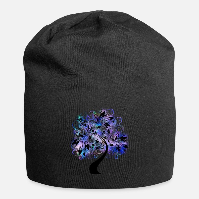 Blossoming tree - Jersey Beanie - black