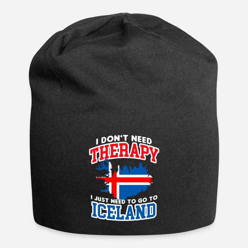 Island - Jersey-Beanie - Schwarz